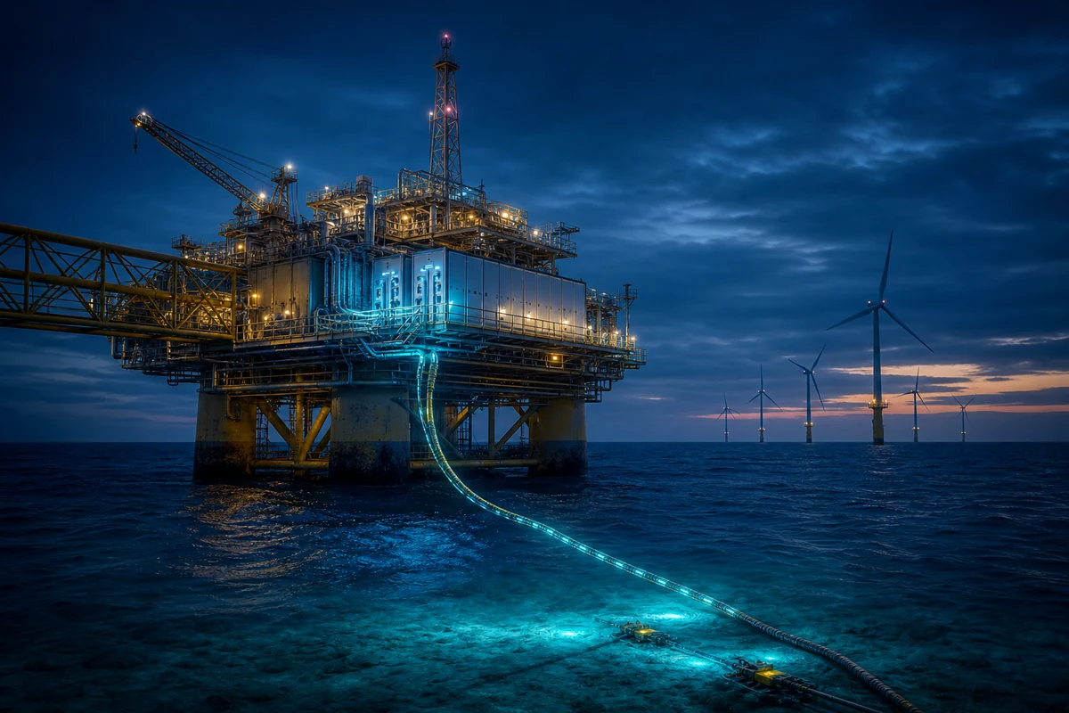 Oil & Gas Transition — offshore platform electrified by a subsea power cable